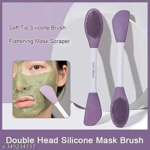 Double-headed Silicone Mask Brush Face Cleansing and Applying Mud Mask (Pack of 2)